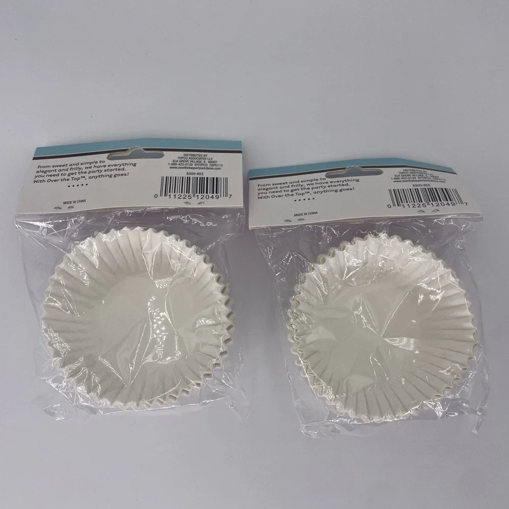 Over The Top Classic Cupcake Liners, 100 count, White,Baking Cups (2) X 50 Count
